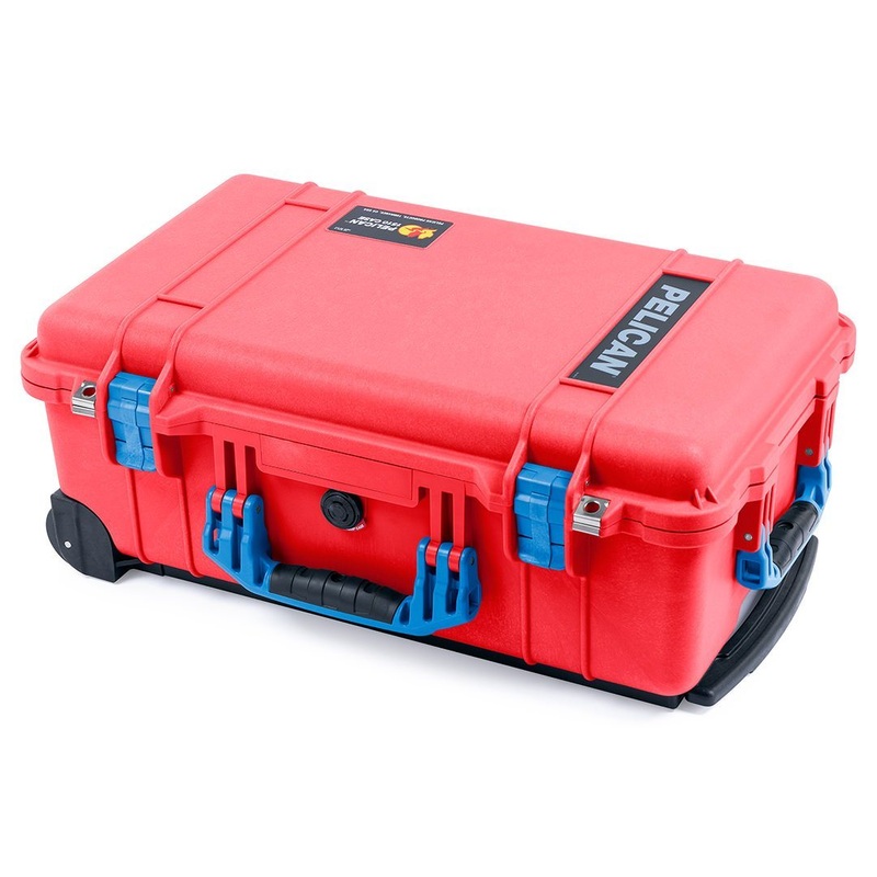 Pelican 1510 Case, Red with Blue Handles & Latches