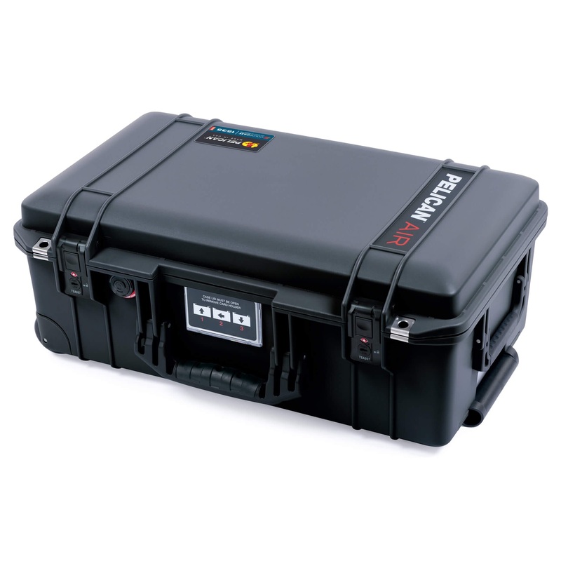 Pelican 1535 Air Case, Black with Black Handles & TSA Locking Latches