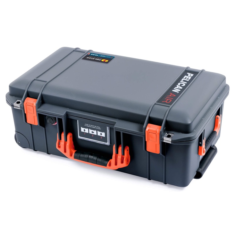 Pelican 1535 Air Case, Charcoal with Orange Handles & Latches