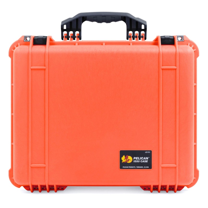Pelican 1550 Case, Orange with Black Handle & Latches