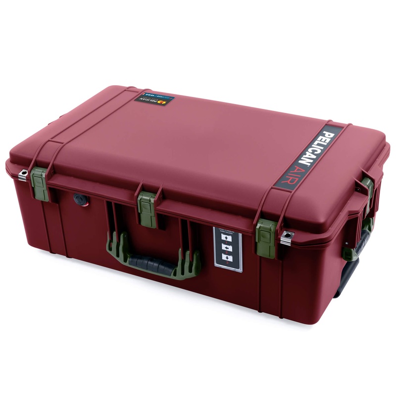 Pelican 1595 Air Case, Oxblood with OD Green Handles & Latches