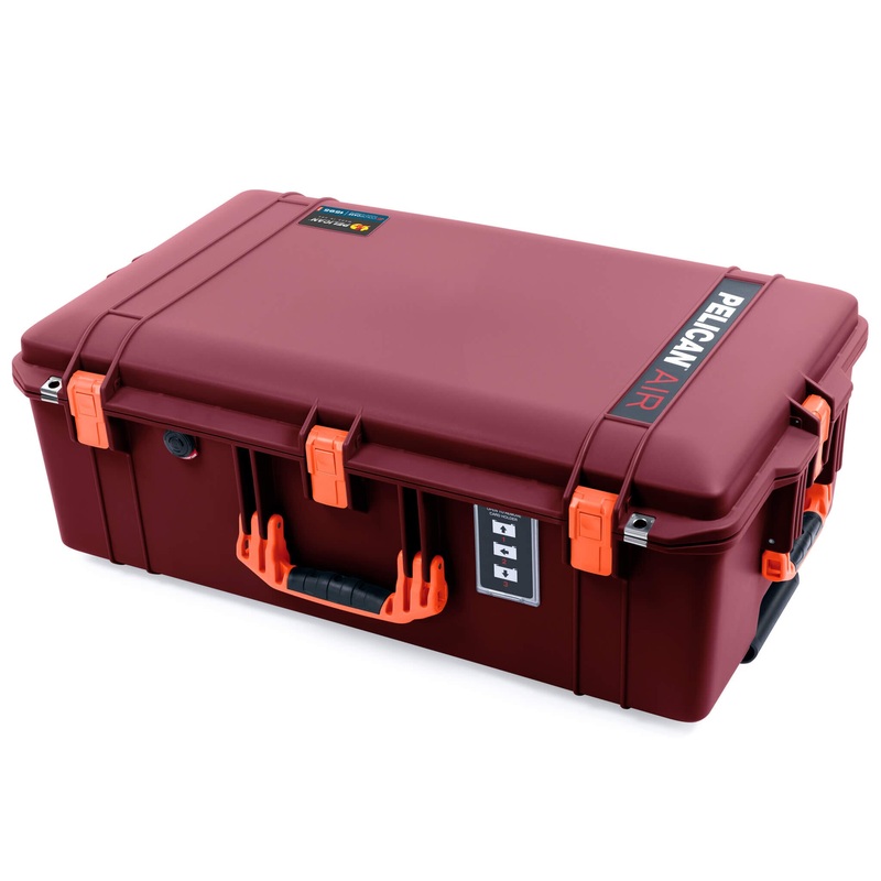 Pelican 1595 Air Case, Oxblood with Orange Handles & Latches
