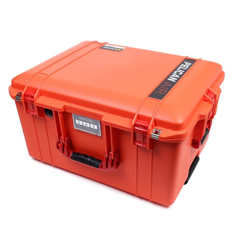 Pelican 1607 Air Case, Orange with Red Handles & Latches