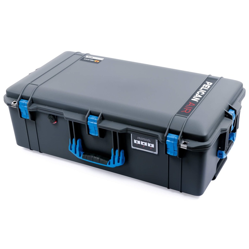 Pelican 1615 Air Case, Charcoal with Blue Handles & Latches