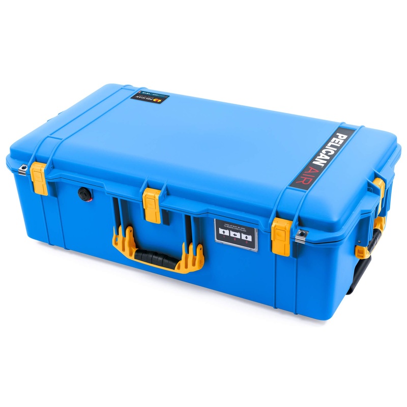 Pelican 1615 Air Case, Electric Blue with Yellow Handles & Latches