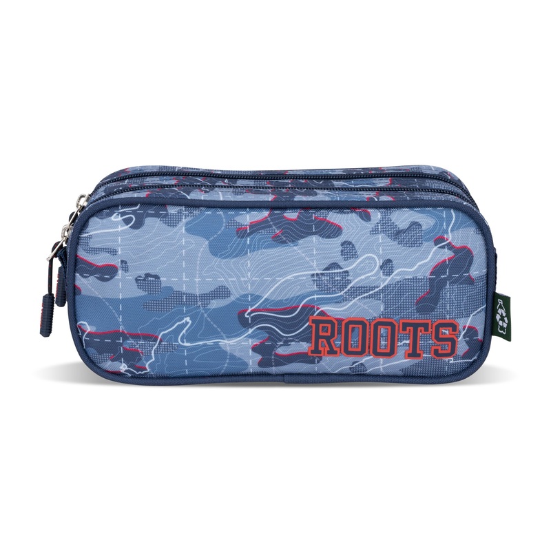 Roots Pencil Case - Grey/Navy Print