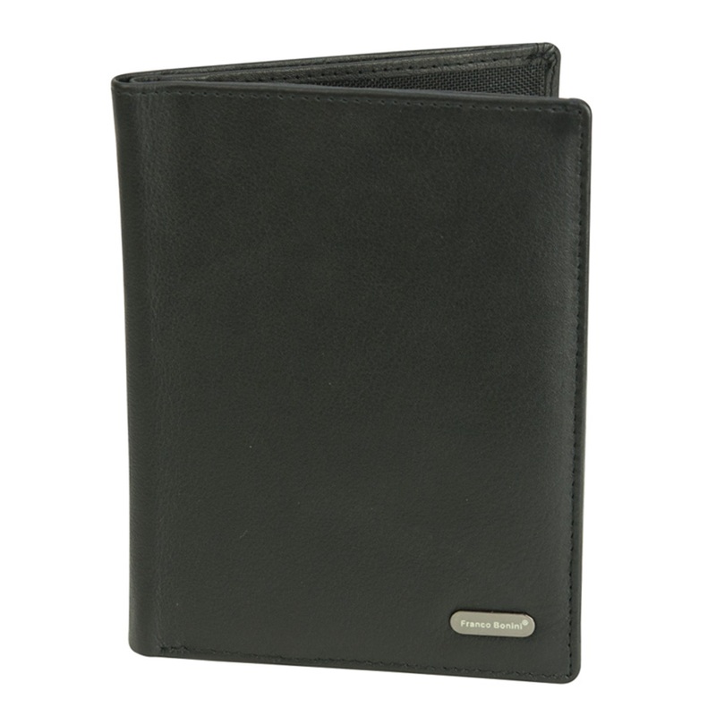 Franco Bonini - 3047 Leather Passport & Credit Card Cover - Black