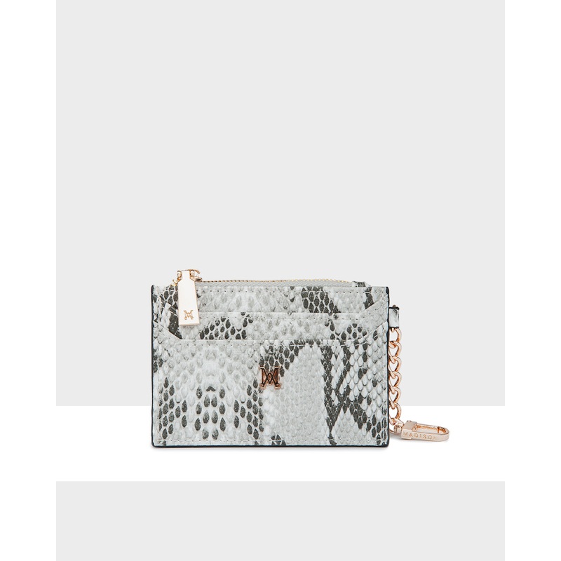 Hannah Zip Card Case With Chain Clip