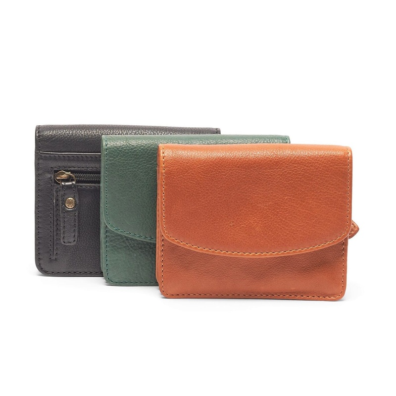 Oran - RH-528 Valerie Flap over card and coin wallet - Pine Green
