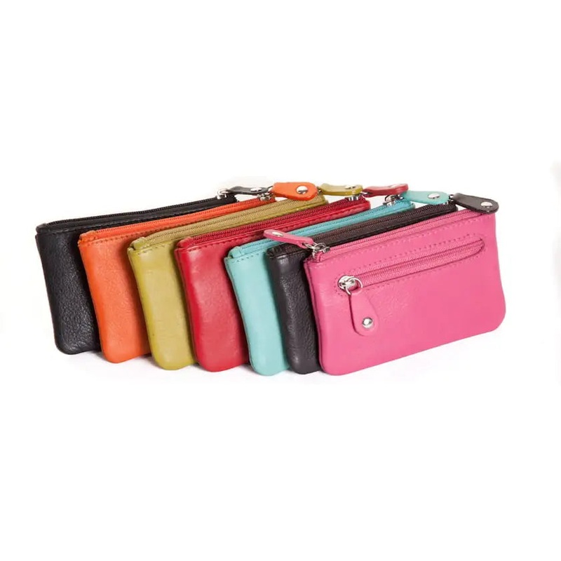 Oran - WK-364 Saba flat Leather coin purse - Aqua