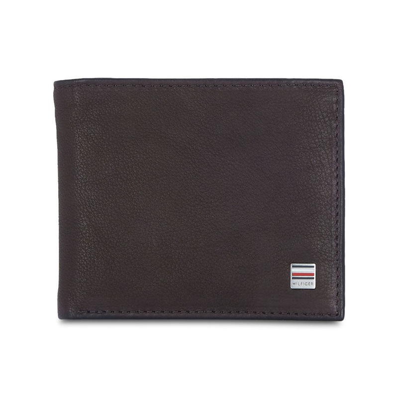 Tommy Hilfiger Grayton Classic Men's Leather slim fold Global Coin Wallet-Brown