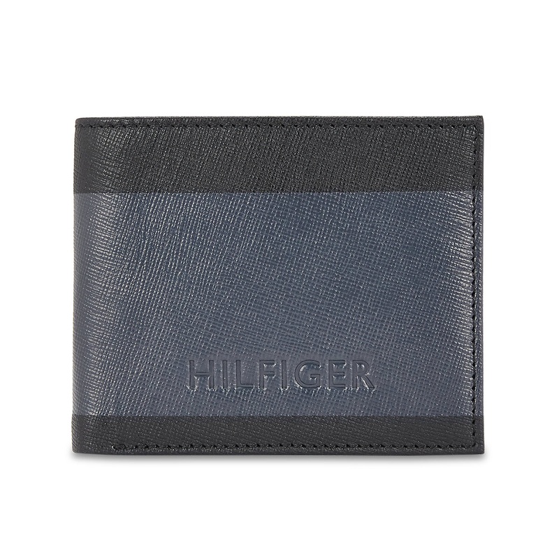 Tommy Hilfiger Liam Men's Leather Global Coin Wallet Black/Grey