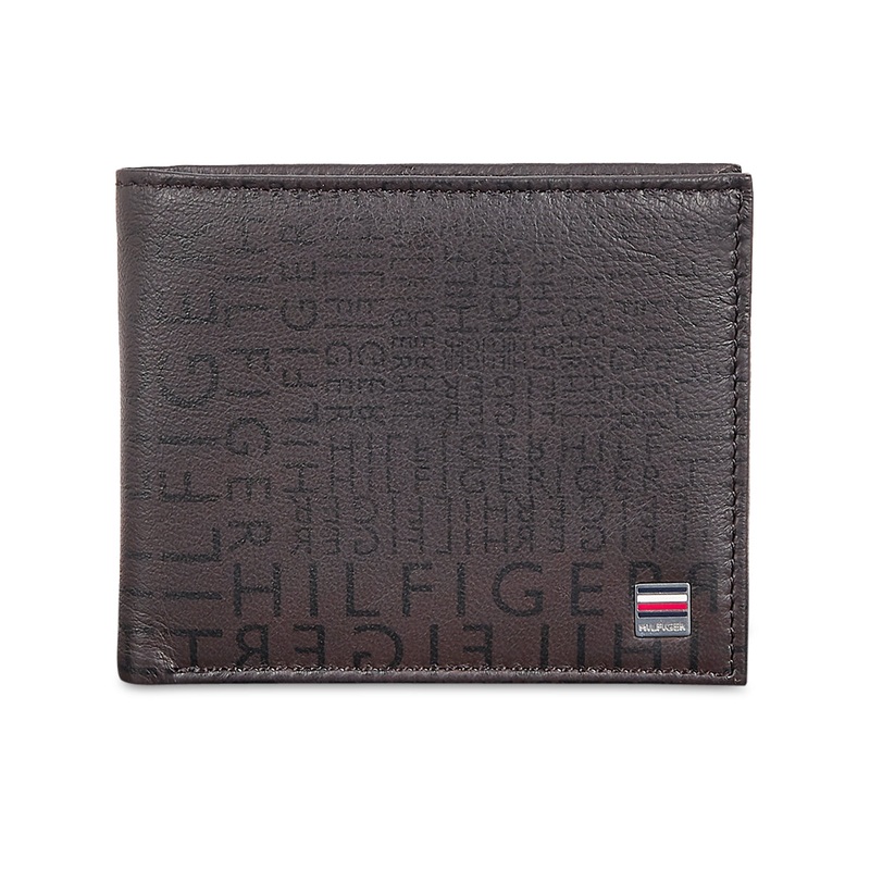 Tommy Hilfiger Salween Men's Leather Global Coin Wallet Brown
