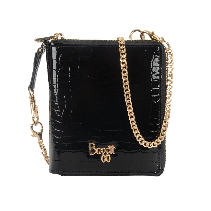 Albany Black Small Ziparound wallet