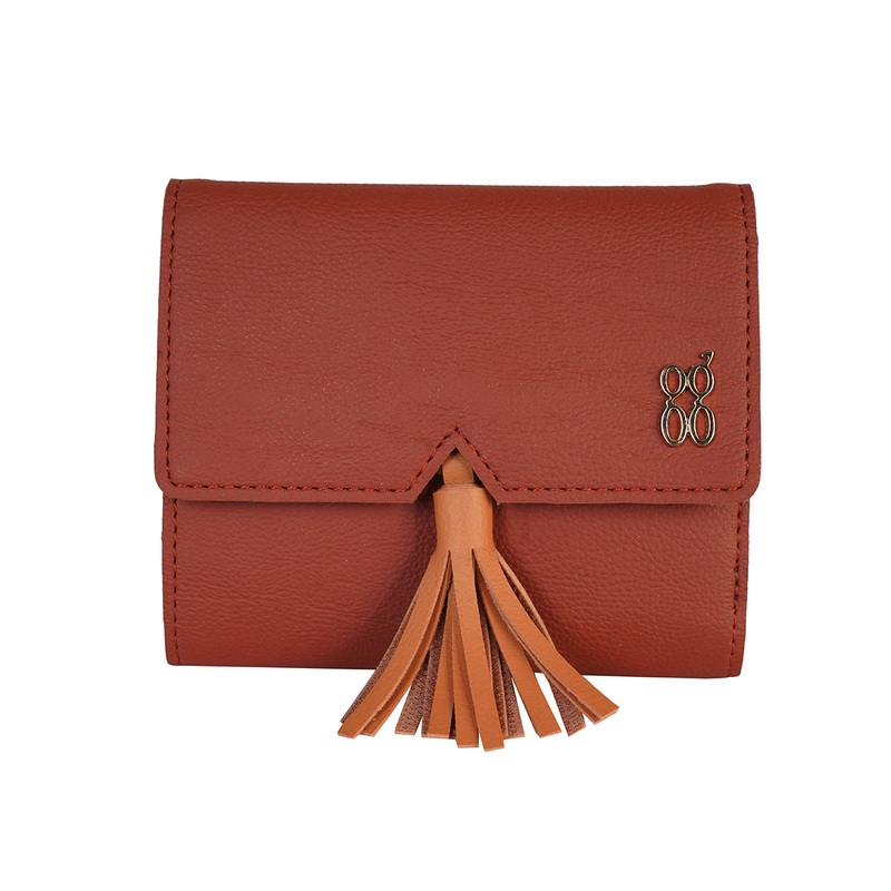 Fringe Red Small Three Fold Wallet