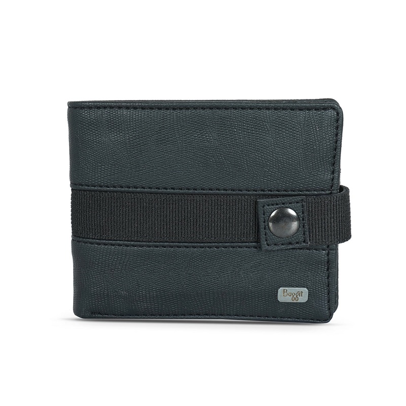 Geomtry Black Small Two Fold Wallet
