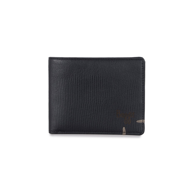 Grain Black Small Two Fold Wallet