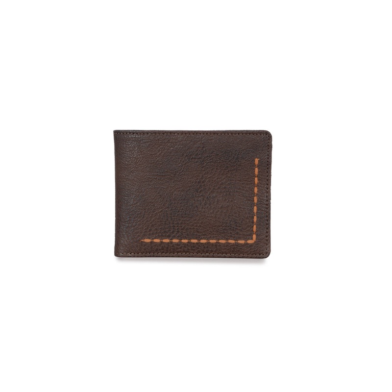 Social Brown Small Two Fold Wallet