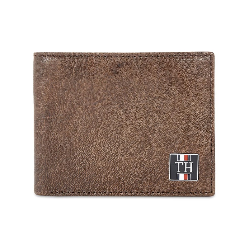 Tommy Hilfiger Joseph Classic Men's Leather Passcase Wallet-Brown