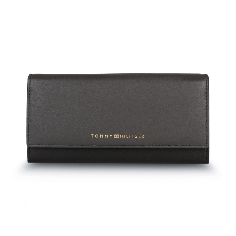 Tommy Hilfiger Taliyah Women's Leather Flap Wallet-Grey