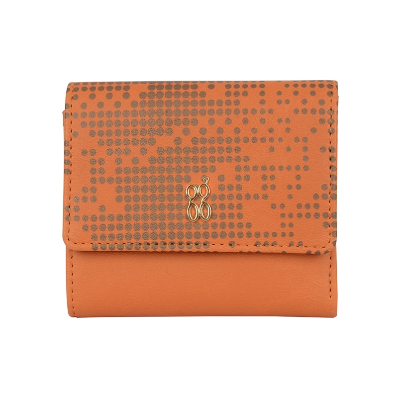 Wrick Orange Small Three Fold Wallet
