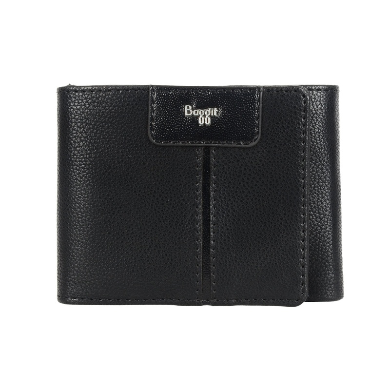 Zinky Black Small Three Fold Wallet