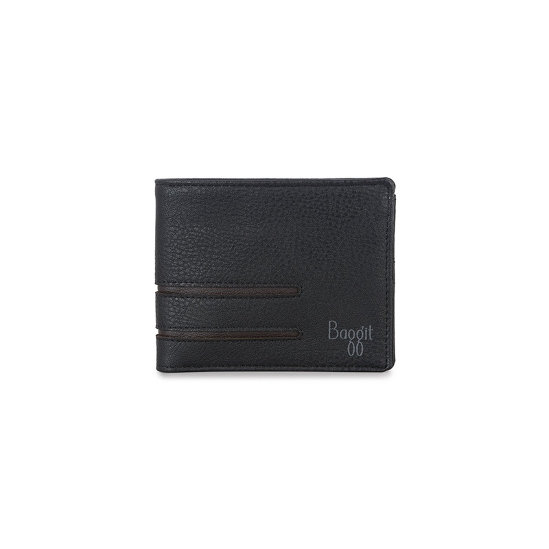 Caliber Black Small Two Fold Wallet