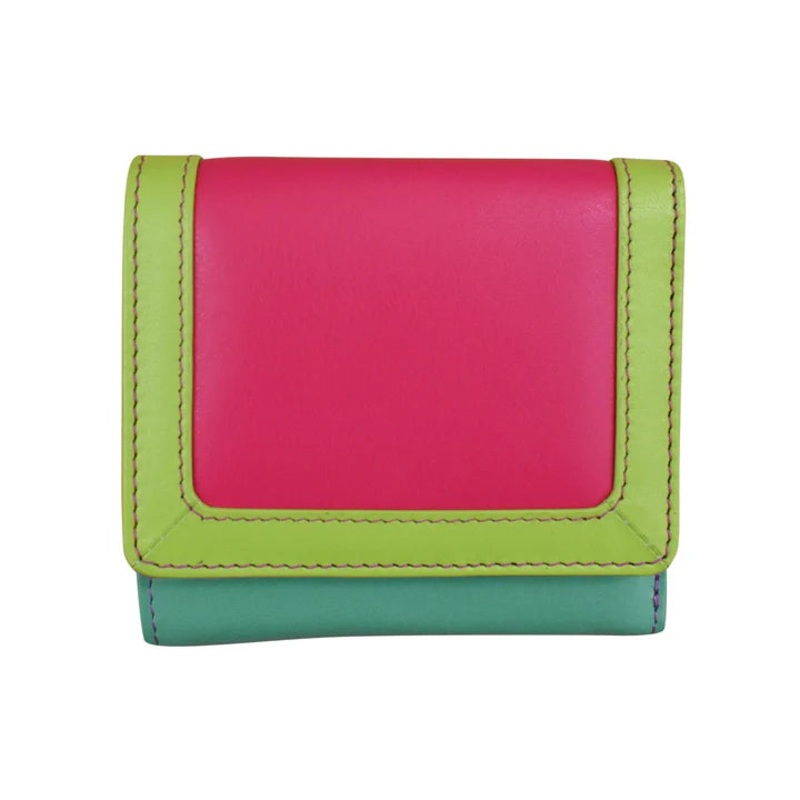 Color Block Tri-fold Mini Wallet