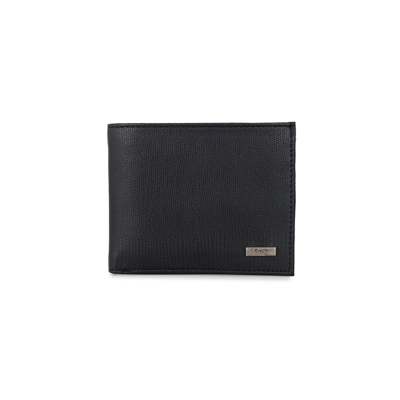 Iddo Black Small Two Fold Wallet
