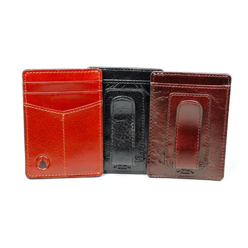ITALIAN LEATHER MONEY CLIP CARD CASE