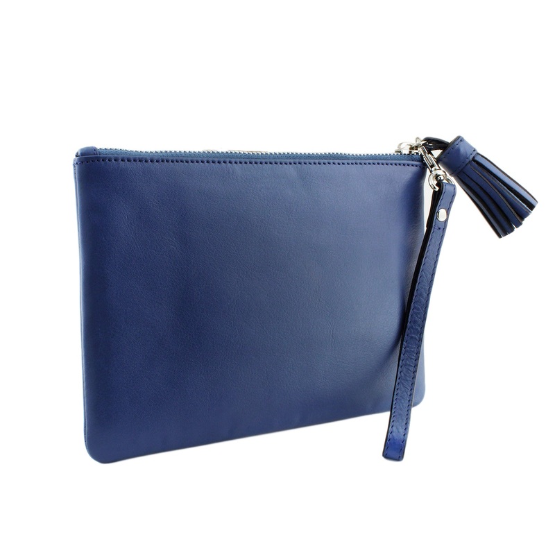 Napa Leather Cosmetic Zippered Pouch