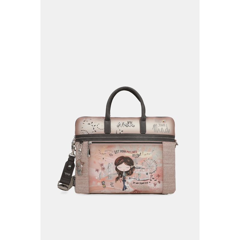 Peace & Love pink briefcase