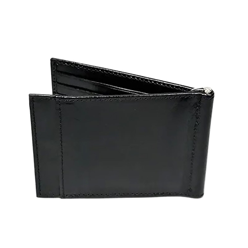 Sierra Italian Leather Money Clip Wallet - Black