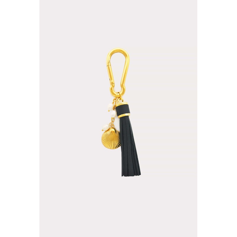 Yp4423 Key Charm Leather Tassel Black