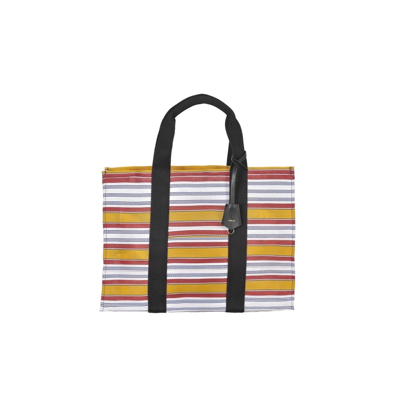 'Fala' Striped Hessian Tote
