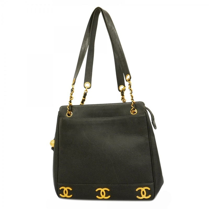 Vintage Metal CC Shoulder Bag Caviar Medium