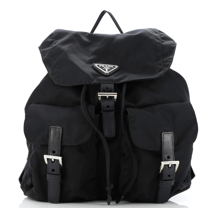 Double Front Pocket Backpack Tessuto Medium