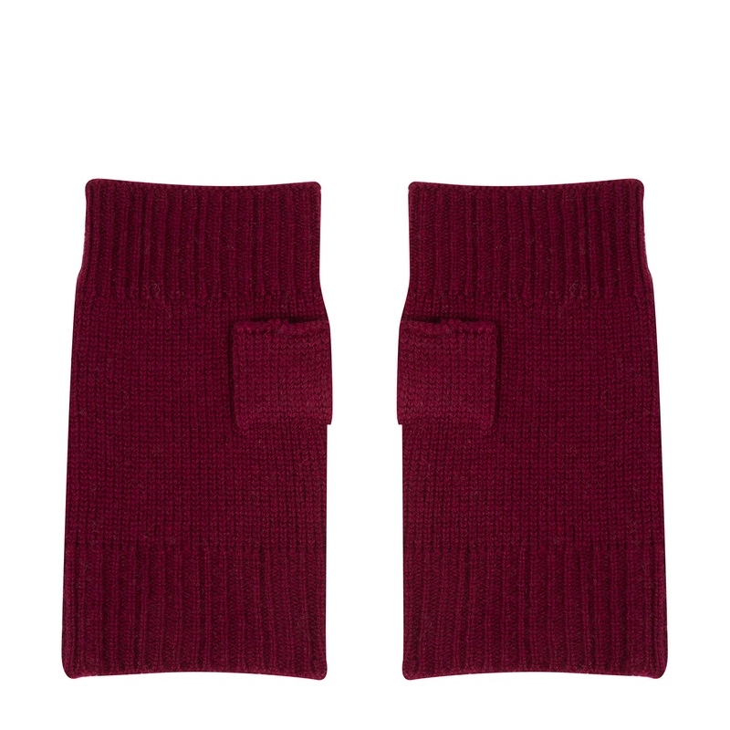 'Grange' Burgundy Cashmere & Merino Wool Wrist Warmers