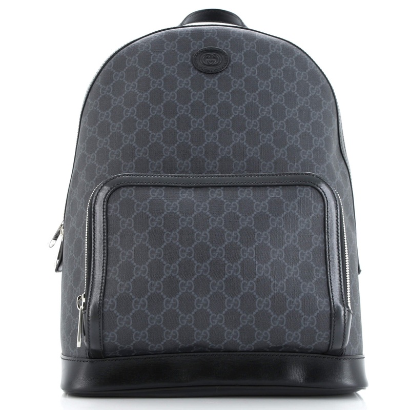 Interlocking G Patch Zip Backpack GG Coated Canvas Medium