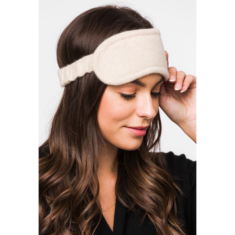 'Levens' Oatmeal 100% Cashmere Eye Mask