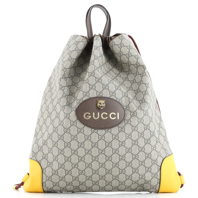 Neo Vintage Drawstring Backpack GG Coated Canvas Large