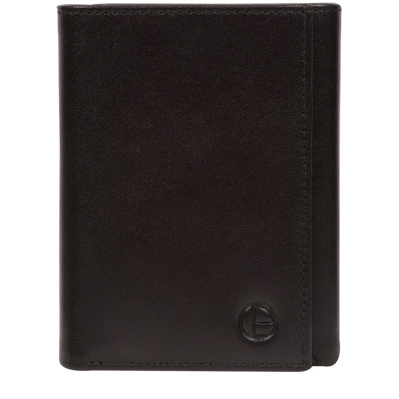 'Armstrong' Black Leather Tri-Fold Wallet