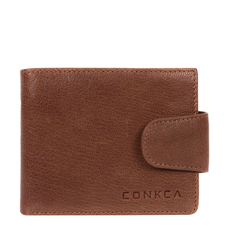 'Bret' Conker Brown Bi-Fold Leather Wallet