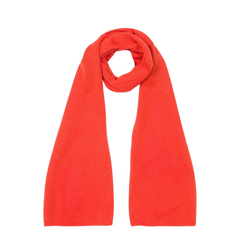'Cambridge' Burnt Orange 100% Cashmere Scarf