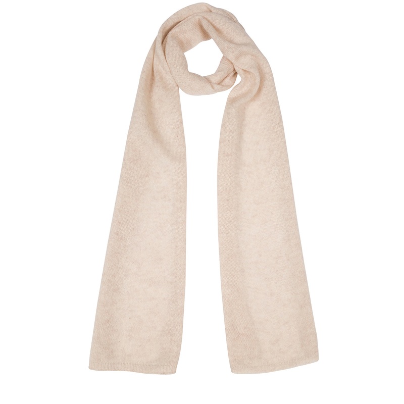 'Cambridge' Cream 100% Cashmere Scarf