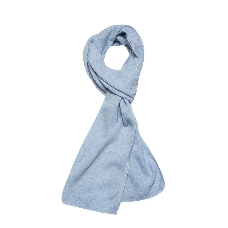 'Cambridge' Powder Blue 100% Cashmere Scarf