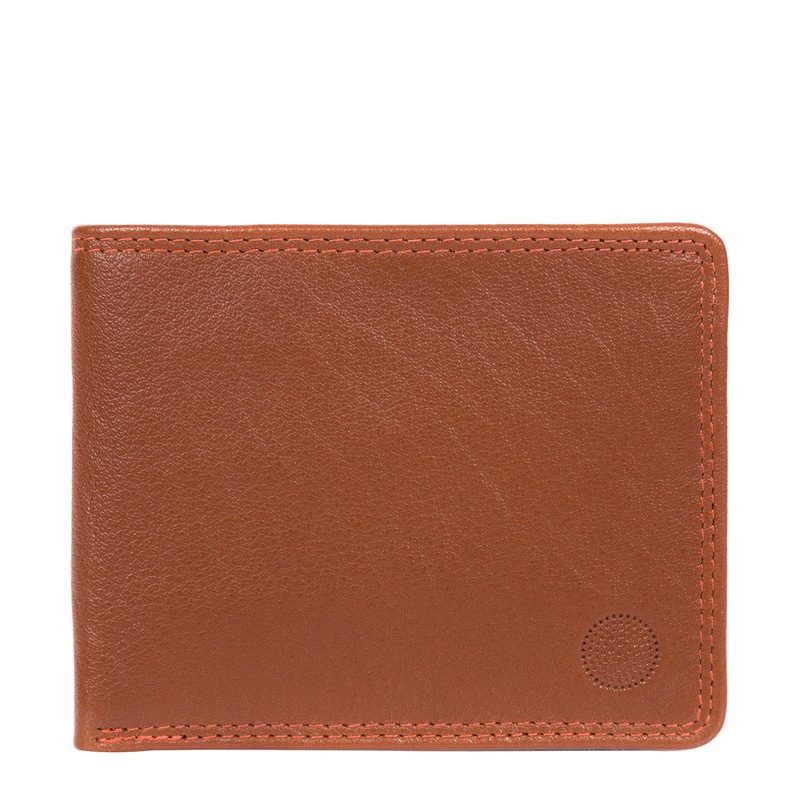 'Campbell' Chestnut Orange Bi-Fold Leather Wallet