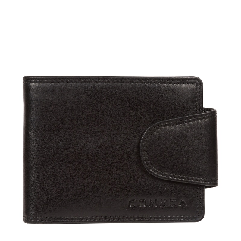 'Captain' Black Leather Bi-Fold Wallet