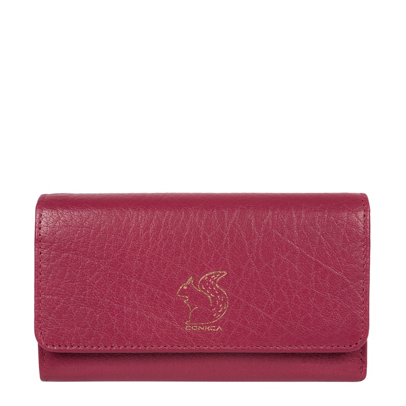 'Colleen' Orchid Tri-Fold Leather Purse