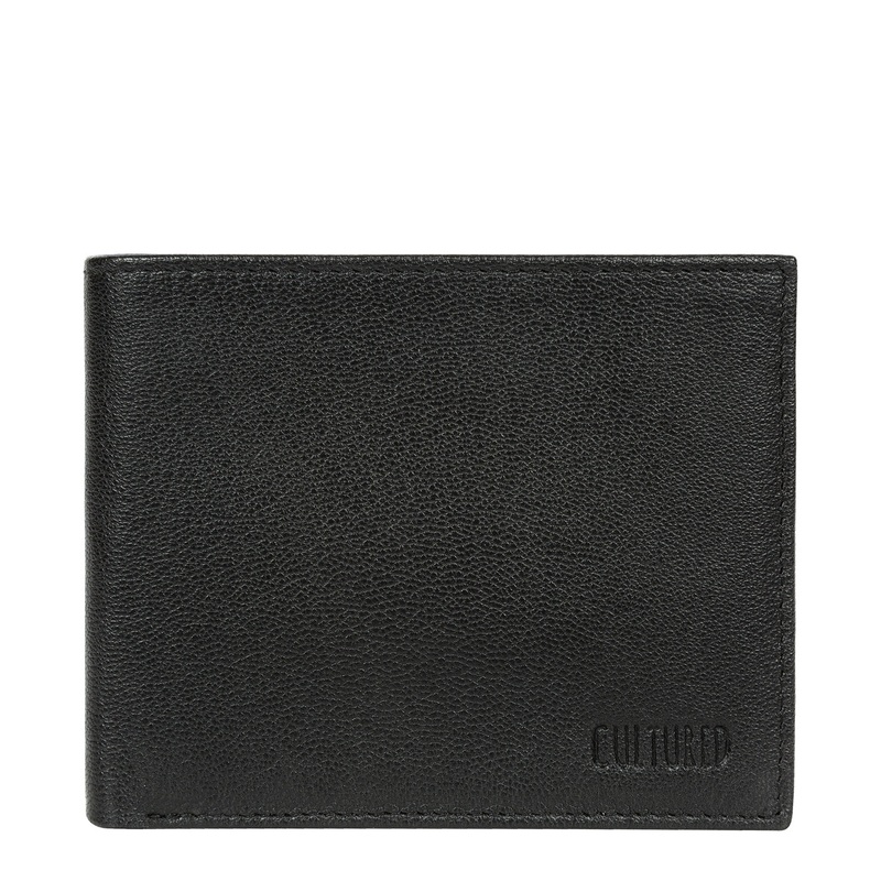 'Fabian' Black Leather Bi-Fold Wallet